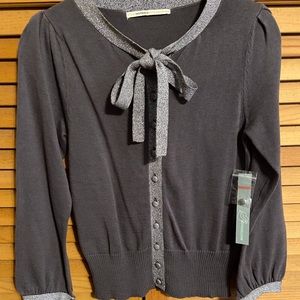 Hot Kiss Gray Sweater with Metallic Accents